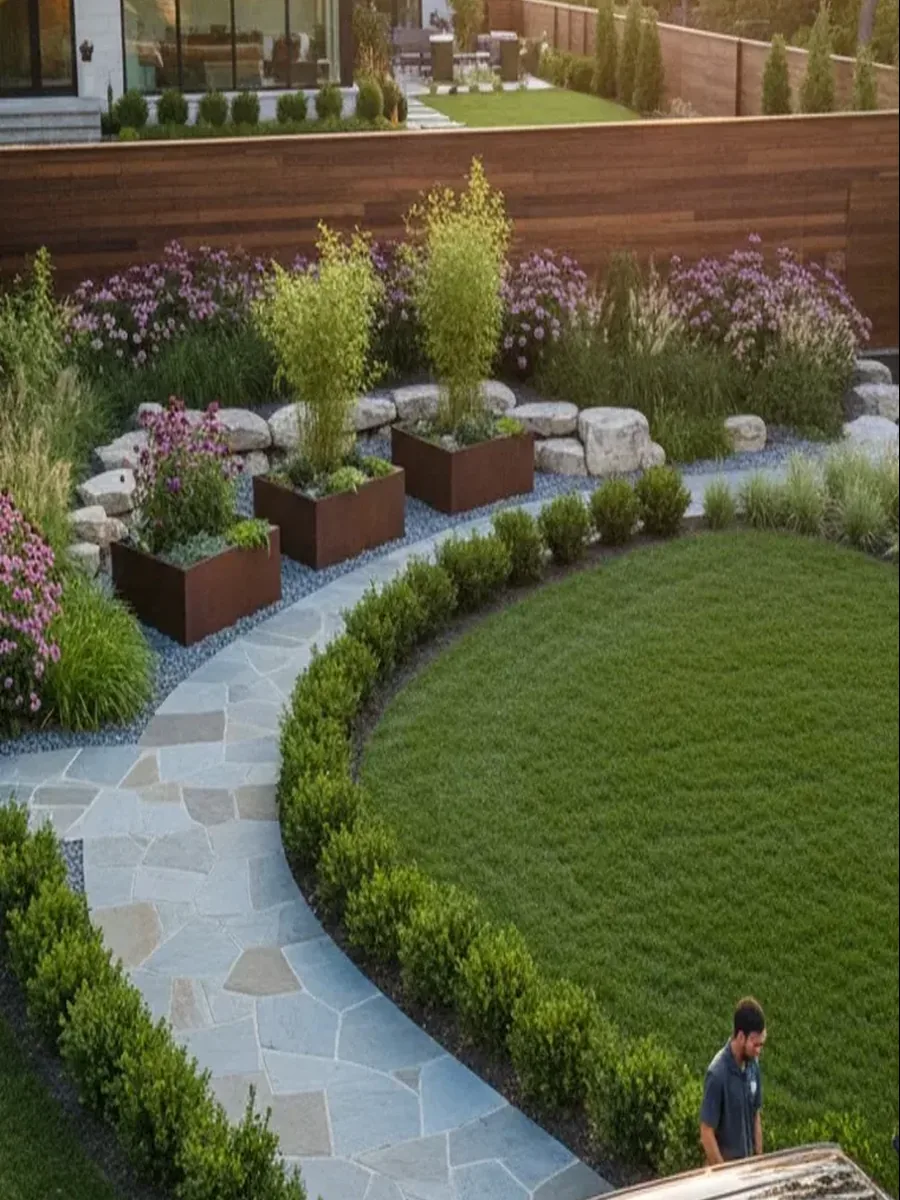 Backyard redesign landscaping project example