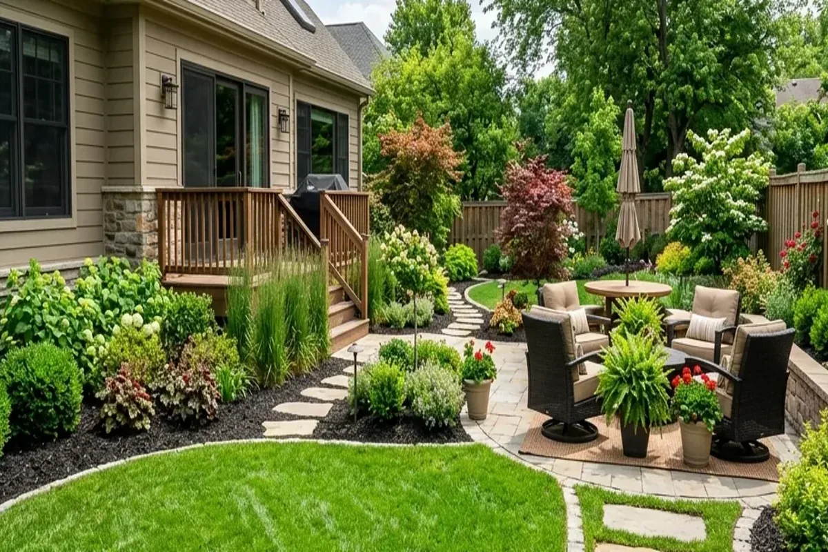 Patio garden landscaping project example