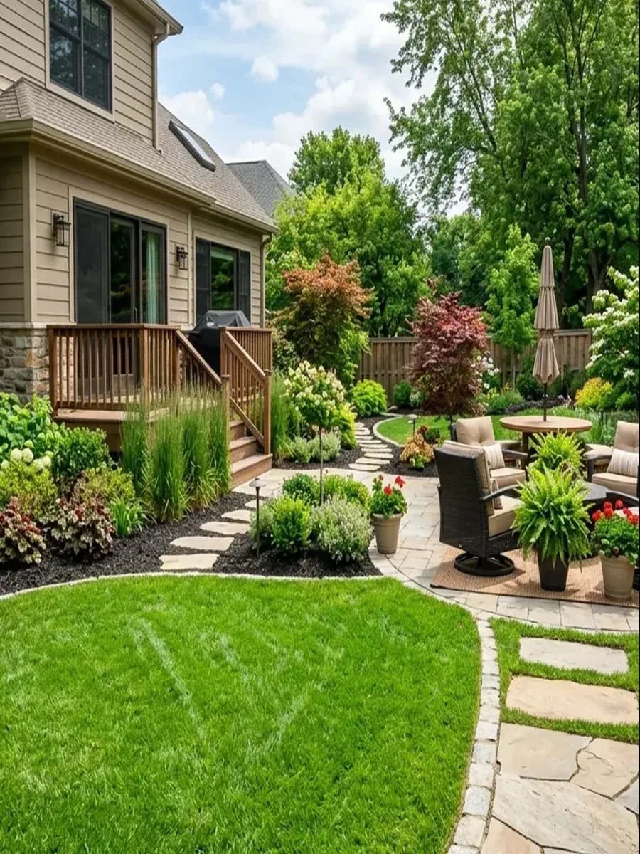 Garden transition landscaping project example