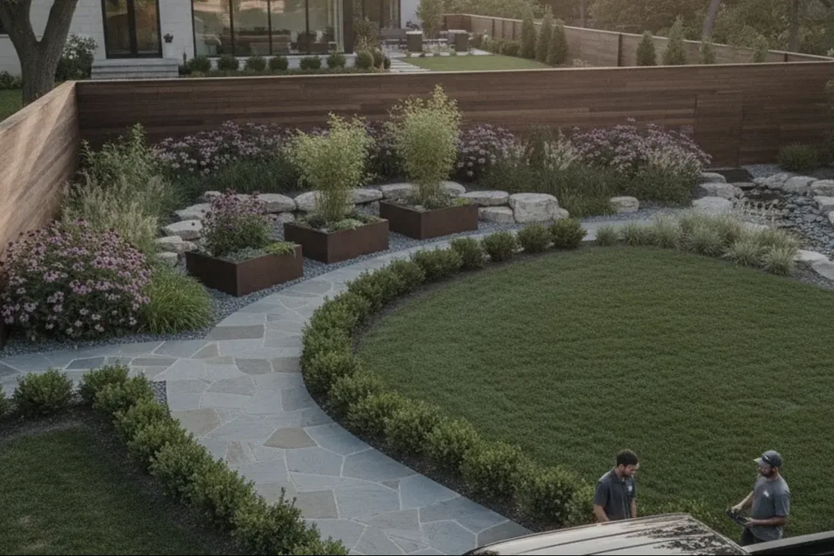Pre-project yard landscaping project example